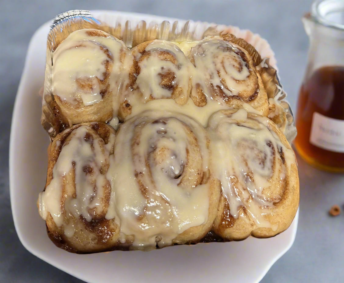 Maple Sourdough Cinnamon Rolls