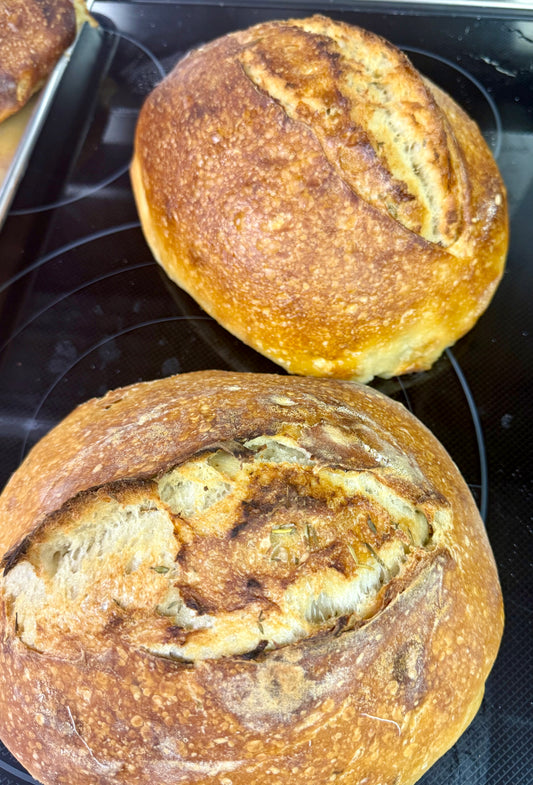 Lemon Blueberry Cream Cheese with a Lemon Honey Wash Sourdough Bread Boule