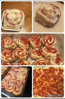 Strawberry Sourdough Roll with Traditional Icing
