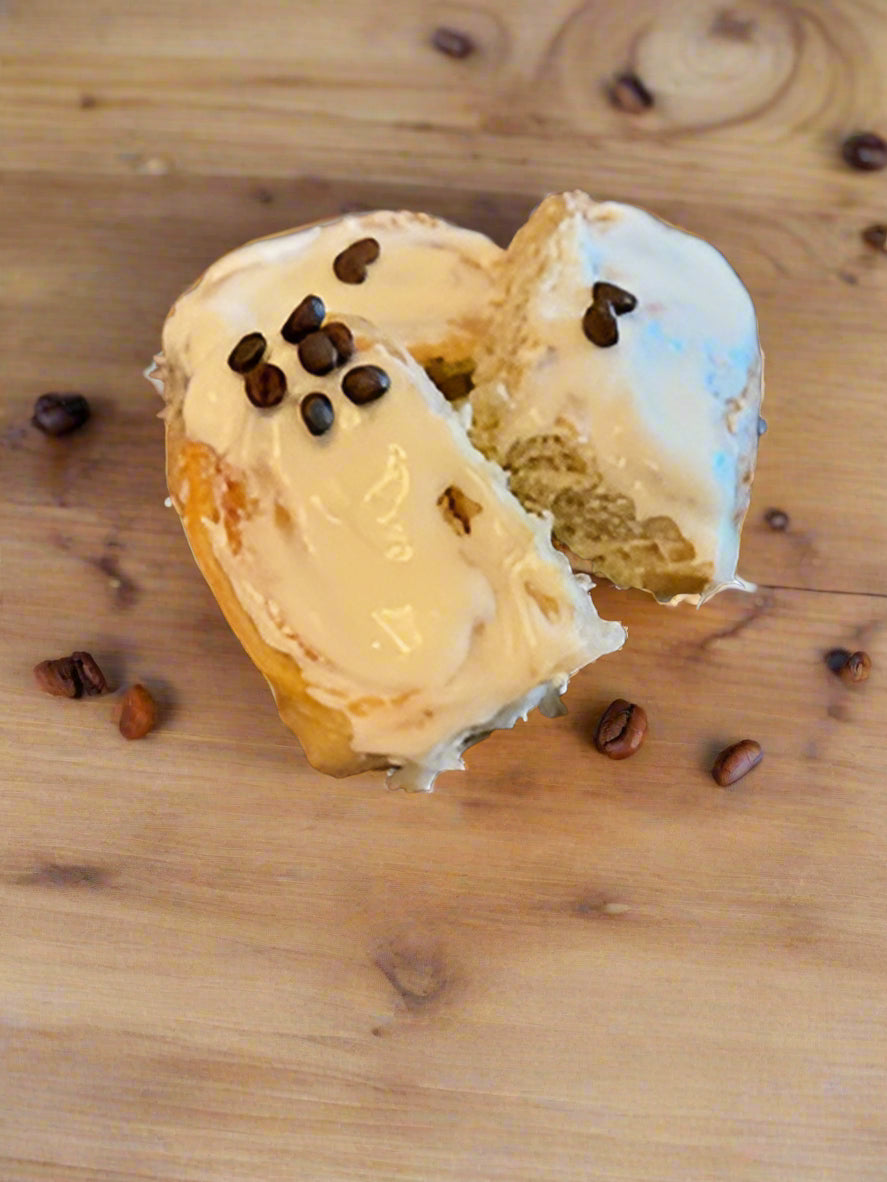 Coffee Infused Maple Cinnamon Rolls.