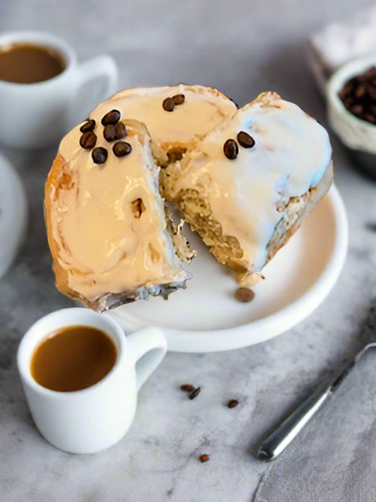 Coffee Infused Maple Cinnamon Rolls.